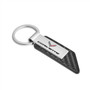 Chevrolet Corvette C7 Silver Metal Plate Carbon Fiber Texture Black PU Leather Key Chain