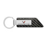 Chevrolet Corvette C8 Silver Metal Plate Carbon Fiber Texture Black PU Leather Key Chain