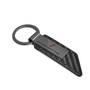 Chevrolet Corvette C8 Black Chrome Metal Plate Carbon Fiber Texture PU Leather Key Chain
