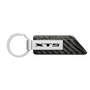 Cadillac XT5 Silver Metal Plate Carbon Fiber Texture Black PU Leather Key Chain