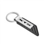 Cadillac XT5 Silver Metal Plate Carbon Fiber Texture Black PU Leather Key Chain