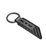 Cadillac XT5 Black Chrome Metal Plate Carbon Fiber Texture PU Leather Key Chain