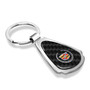 Cadillac Logo Real Black Carbon Fiber Chrome Metal Teardrop Key Chain