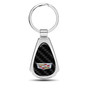 Cadillac Crest Logo Real Black Carbon Fiber Chrome Metal Teardrop Key Chain