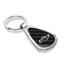 Chevrolet Black Logo Real Black Carbon Fiber Chrome Metal Teardrop Key Chain