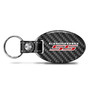 Chevrolet Camaro SS Black Real Carbon Fiber Oval Shape with Black Leather Strap Key Chain