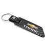 Chevrolet Tahoe Black Real Carbon Fiber Blade Style with Black Leather Strap Key Chain