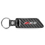 Chevrolet Z71 Black Real Carbon Fiber Blade Style with Black Leather Strap Key Chain