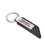 GMC Acadia Silver Metal Plate Carbon Fiber Texture Black PU Leather Key Chain