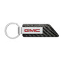 GMC in Red Silver Metal Plate Carbon Fiber Texture Black PU Leather Key Chain