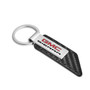 GMC Sierra Silver Metal Plate Carbon Fiber Texture Black PU Leather Key Chain