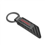 GMC Acadia Black Chrome Metal Plate Carbon Fiber Texture PU Leather Key Chain