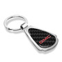 GMC Logo in Red Real Black Carbon Fiber Chrome Metal Teardrop Key Chain