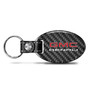 GMC Denali Black Real Carbon Fiber Oval Shape with Black Leather Strap Key Chain