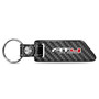 GMC AT4 Black Real Carbon Fiber Blade Style with Black Leather Strap Key Chain