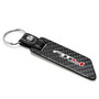 GMC AT4 Black Real Carbon Fiber Blade Style with Black Leather Strap Key Chain