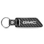 GMC Black Real Carbon Fiber Blade Style with Black Leather Strap Key Chain