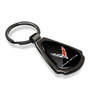 Chevrolet Corvette C8 Black Dome Gunmetal Black Metal Teardrop Key Chain