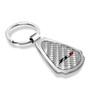 Chevrolet Camaro ZL1 Real Silver Dome Carbon Fiber Chrome Metal Teardrop Key Chain