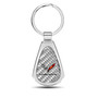 Chevrolet Corvette C7 Real Silver Dome Carbon Fiber Chrome Metal Teardrop Key Chain