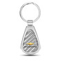 Chevrolet Silverado Real Silver Dome Carbon Fiber Chrome Metal Teardrop Key Chain