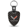 Chevrolet Corvette C7 Real Black Carbon Fiber Large Shield-Style Key Chain