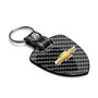 Chevrolet Golden Logo Real Black Carbon Fiber Large Shield-Style Key Chain