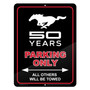 Ford Mustang 50 Years 12" x 9" Parking Only Sign in Black Glassy Aluminum