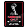 Ford Cobra 12" x 9" Parking Only Sign in Black Glassy Aluminum