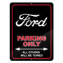 Ford Logo 12" x 9" Parking Only Sign in Black Glassy Aluminum
