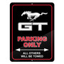 Ford Mustang GT 12" x 9" Parking Only Sign in Black Glassy Aluminum