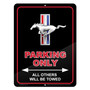 Ford Mustang Tri-Bar 12" x 9" Parking Only Sign in Black Glassy Aluminum