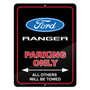 Ford Ranger 12" x 9" Parking Only Sign in Black Glassy Aluminum