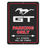 Ford Mustang GT 12" x 9" Parking Only Sign in Carbon Fiber Look Glassy Aluminum