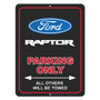 Ford F-150 Raptor 12" x 9" Parking Only Sign in Carbon Fiber Look Glassy Aluminum