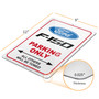 Ford F-150 12" x 9" Parking Only Sign in White Glassy Aluminum