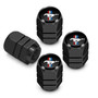 Ford Mustang Tri-Bar in Black on Black Hexagon Shape Aluminum Tire Valve Stem Caps