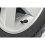 Ford Mustang Cobra in White on Black Hexagon Shape Aluminum Tire Valve Stem Caps