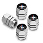 Ford Mustang Tri-Bar in Black on Silver Chrome Hexagon Shape Aluminum Tire Valve Stem Caps