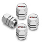 Ford F-150 FX4 Off Road in White on Silver Chrome Hexagon Shape Aluminum Tire Valve Stem Caps