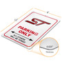 Ford ST 12" x 9" Parking Only Sign in White Glassy Aluminum