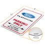 Ford Platinum 12" x 9" Parking Only Sign in White Glassy Aluminum