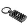 Ford Mustang Script Real Black Carbon Fiber Gunmetal Metal Case Key Chain