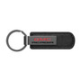 GMC Acadia Black Chrome Metal Plate Black PU Leather Key Chain