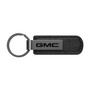 GMC Black Chrome Metal Plate Black PU Leather Key Chain
