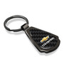 Chevrolet Colorado Real Black Carbon Fiber Gunmetal Black Teardrop Key Chain
