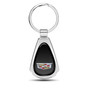 Cadillac Crest Logo Black Dome Chrome Metal Teardrop Key Chain