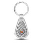 Cadillac Logo Real Silver Dome Carbon Fiber Chrome Metal Teardrop Key Chain