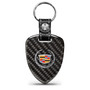 Cadillac Logo Real Black Carbon Fiber Large Shield-Style Key Chain