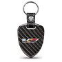 Cadillac V Logo Real Black Carbon Fiber Large Shield-Style Key Chain